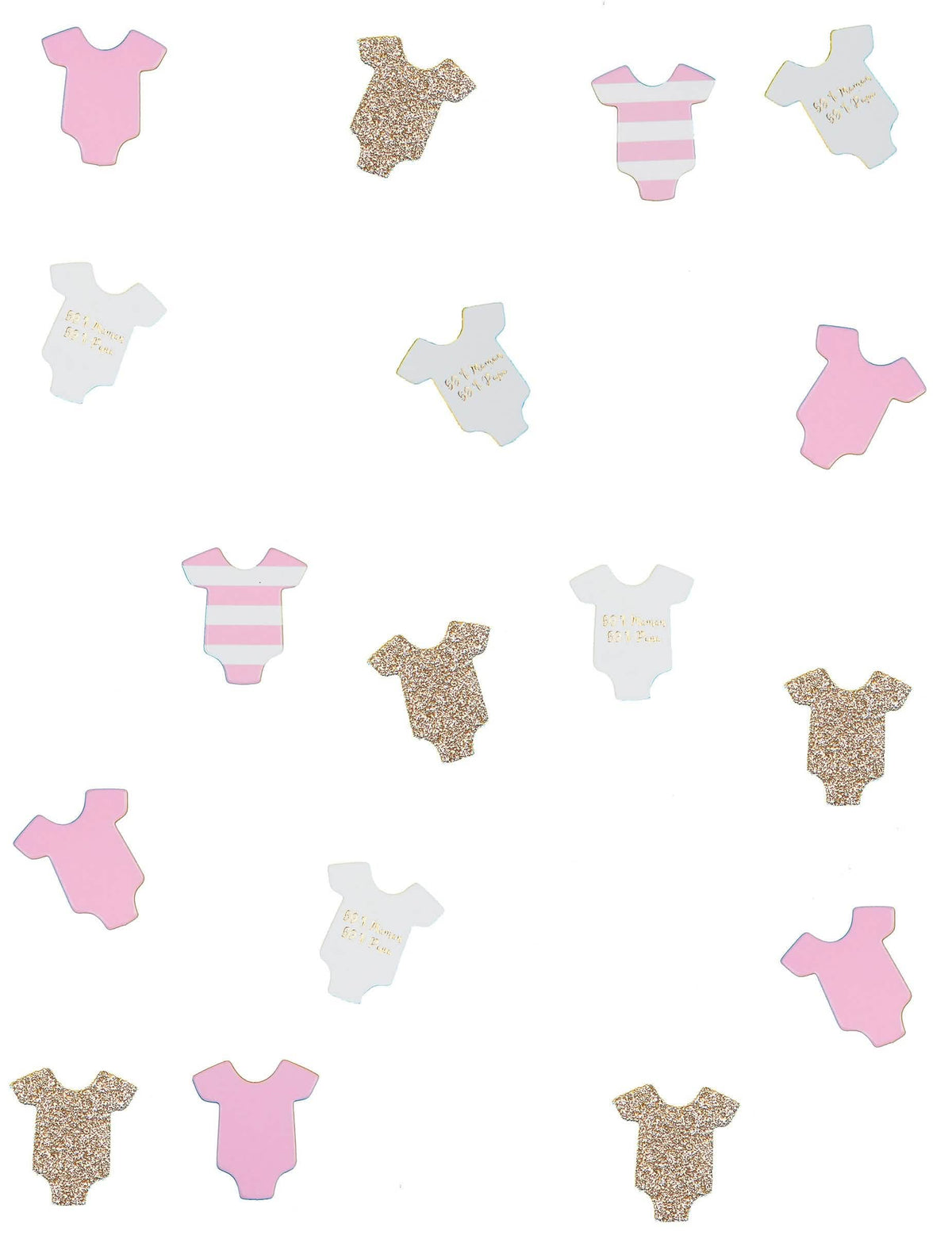konfeti za stol body beba za baby shower roza pailletés et rayés