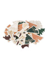 Confettis de table Indian Forest animaux et tipis pour fête blanc vert et marron avec détails dorés