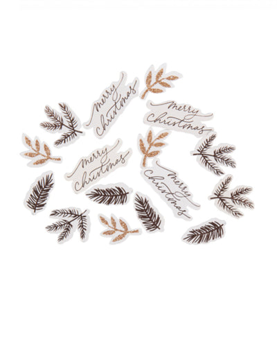 100 confettis Merry Christmas pour Noël blush rose gold et marron