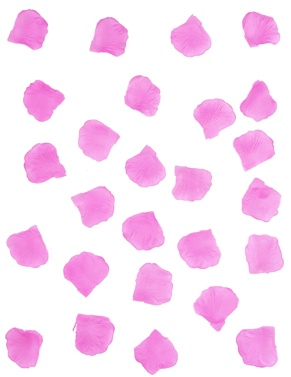 Vue d'ensemble des pétales de rose pour mariage fuchsia en tissu