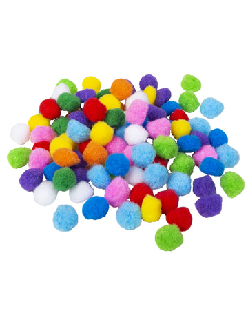 100 raznobojnih pom-poma 2 cm za ukrase za zabave