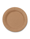 Détail de la bordure des assiettes en carton kraft marron recyclables
