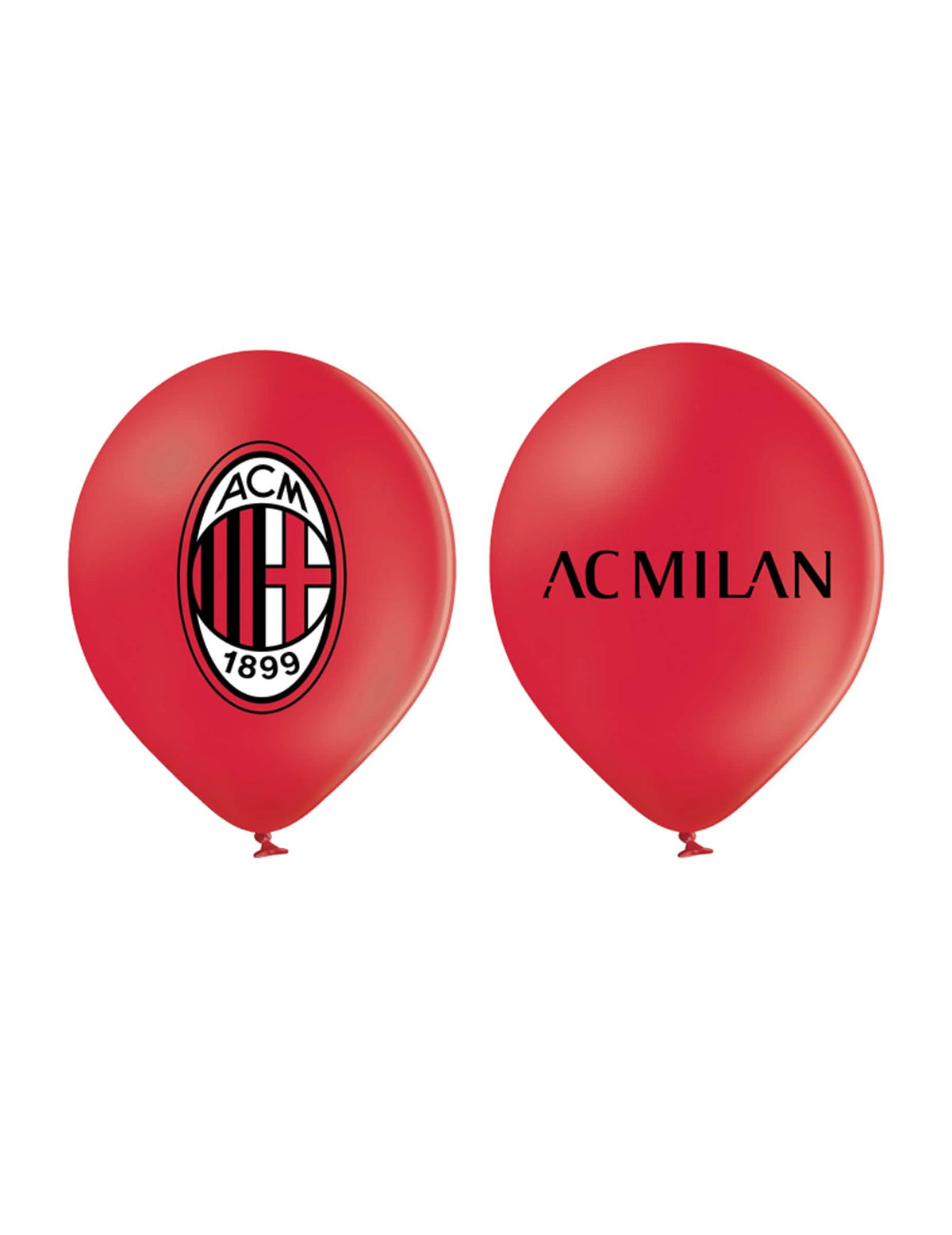 Prednji i stražnji prikaz crvenih balona baloni od lateksa ac milan za zabavu