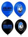 12 Atalanta™ plavo-crnih lateks balona 30 cm