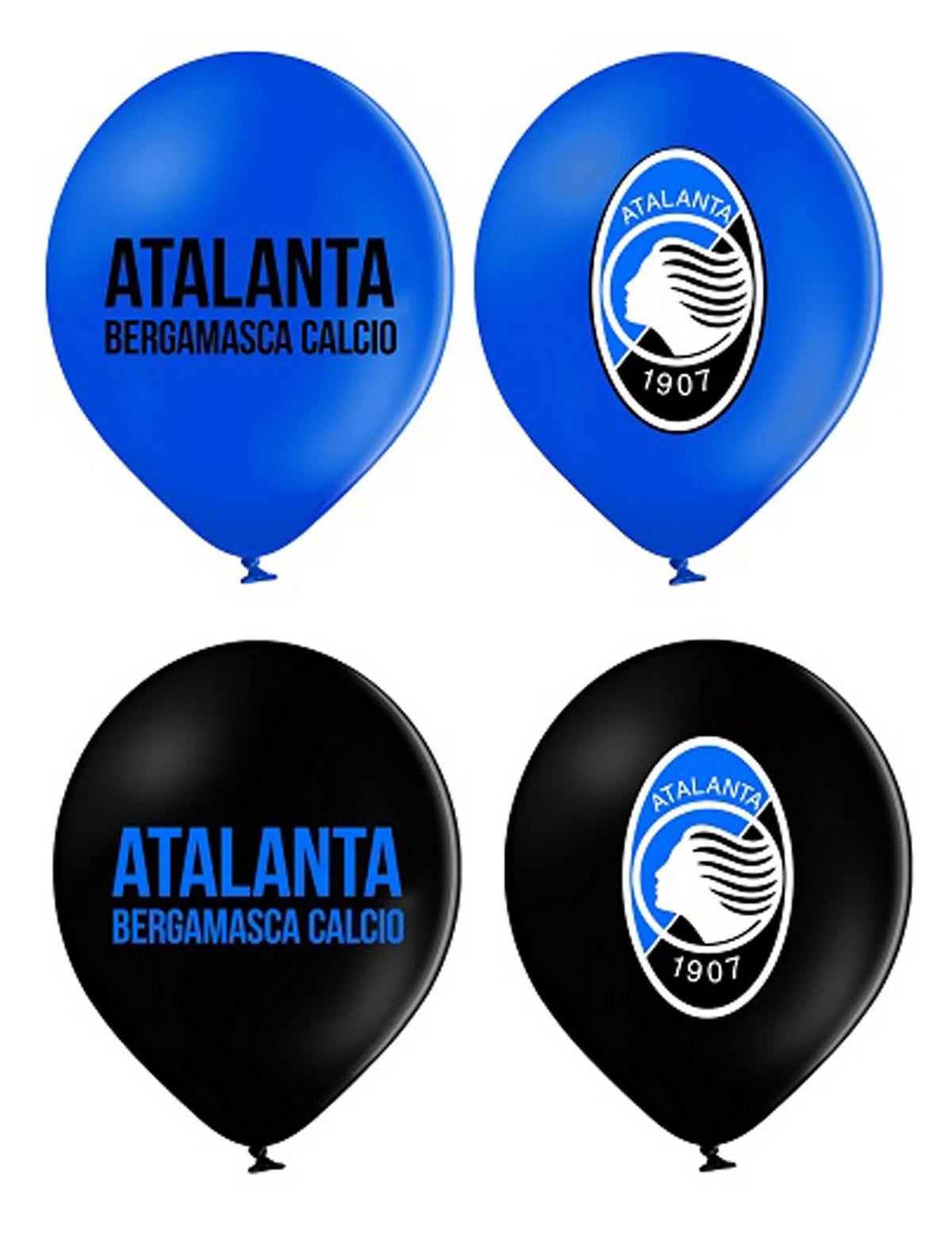 12 Atalanta™ plavo-crnih lateks balona 30 cm