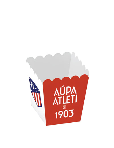 Boîtes à pop-corn Atlético de Madrid rouge et blanc