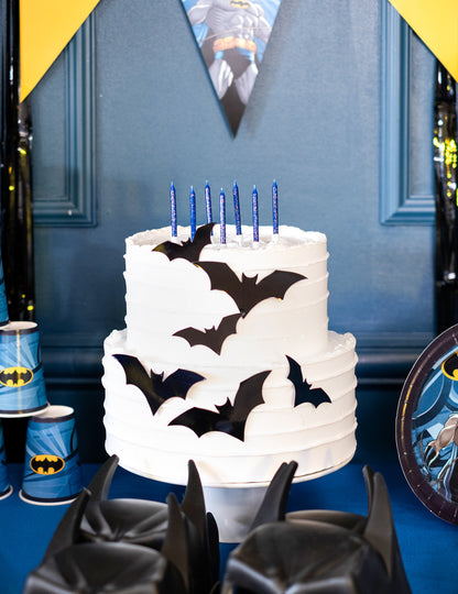 12 plavih svjećica za rođendan sa šljokicama 7,5 cm za tortu 