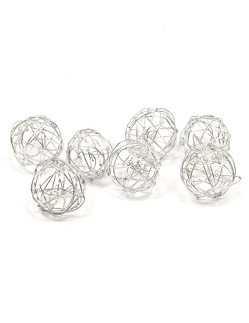 12 boules de décoration métal argenté 2 cm pour table et mariage