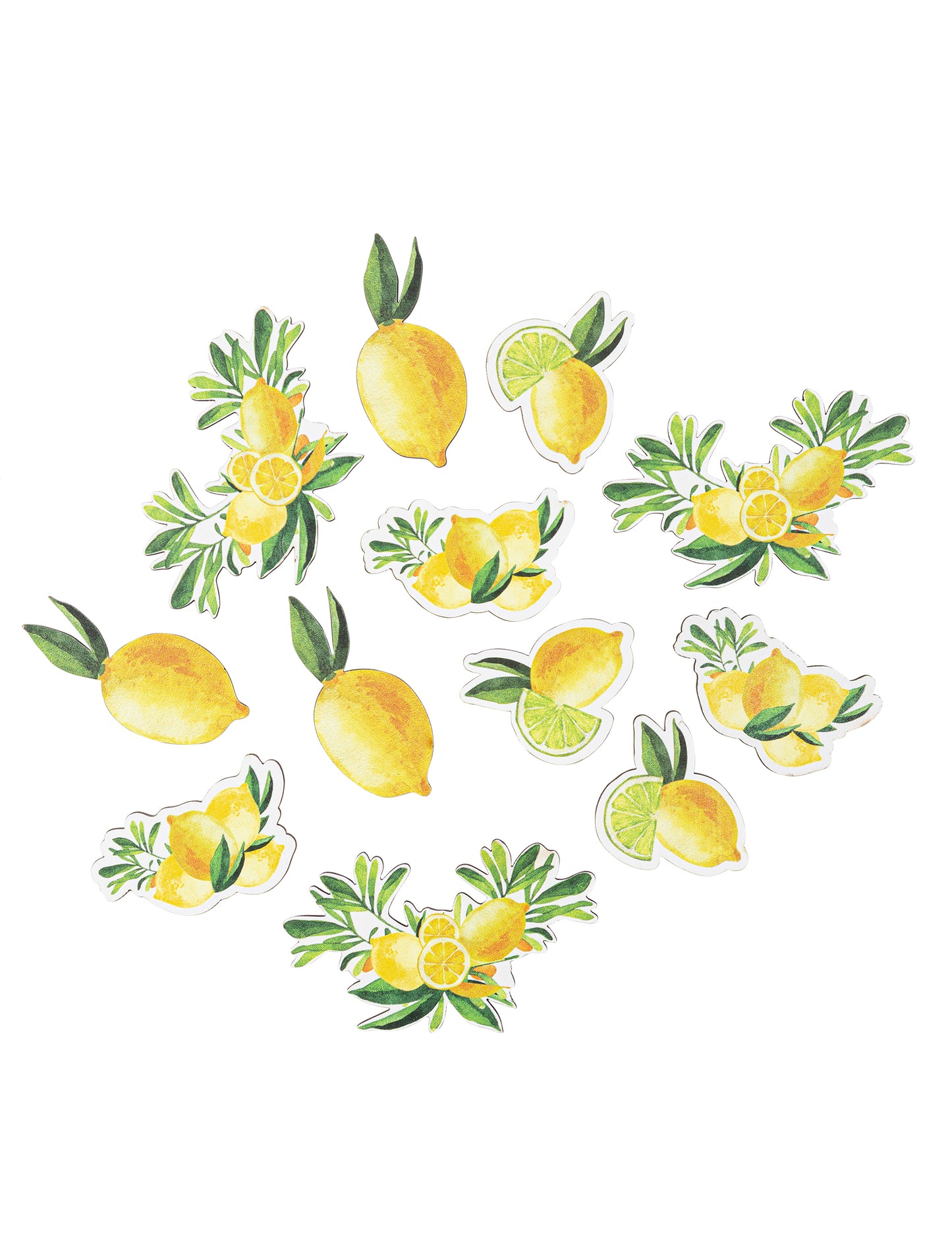 12 konfeta u obliku limuna, žuto i zeleno drvo, ukras za stol