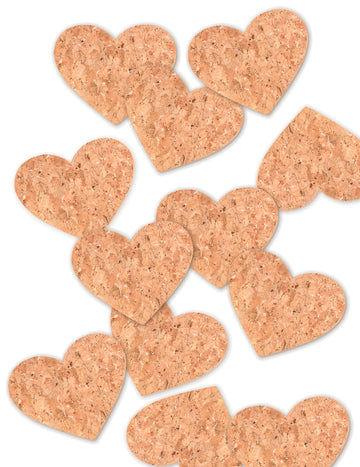 12 konfeta od pluta u obliku srca 8,3 x 7 cm za rustikalno vjenčanje