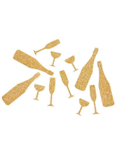 Confettis de table champagne pour fête dorés à paillettes