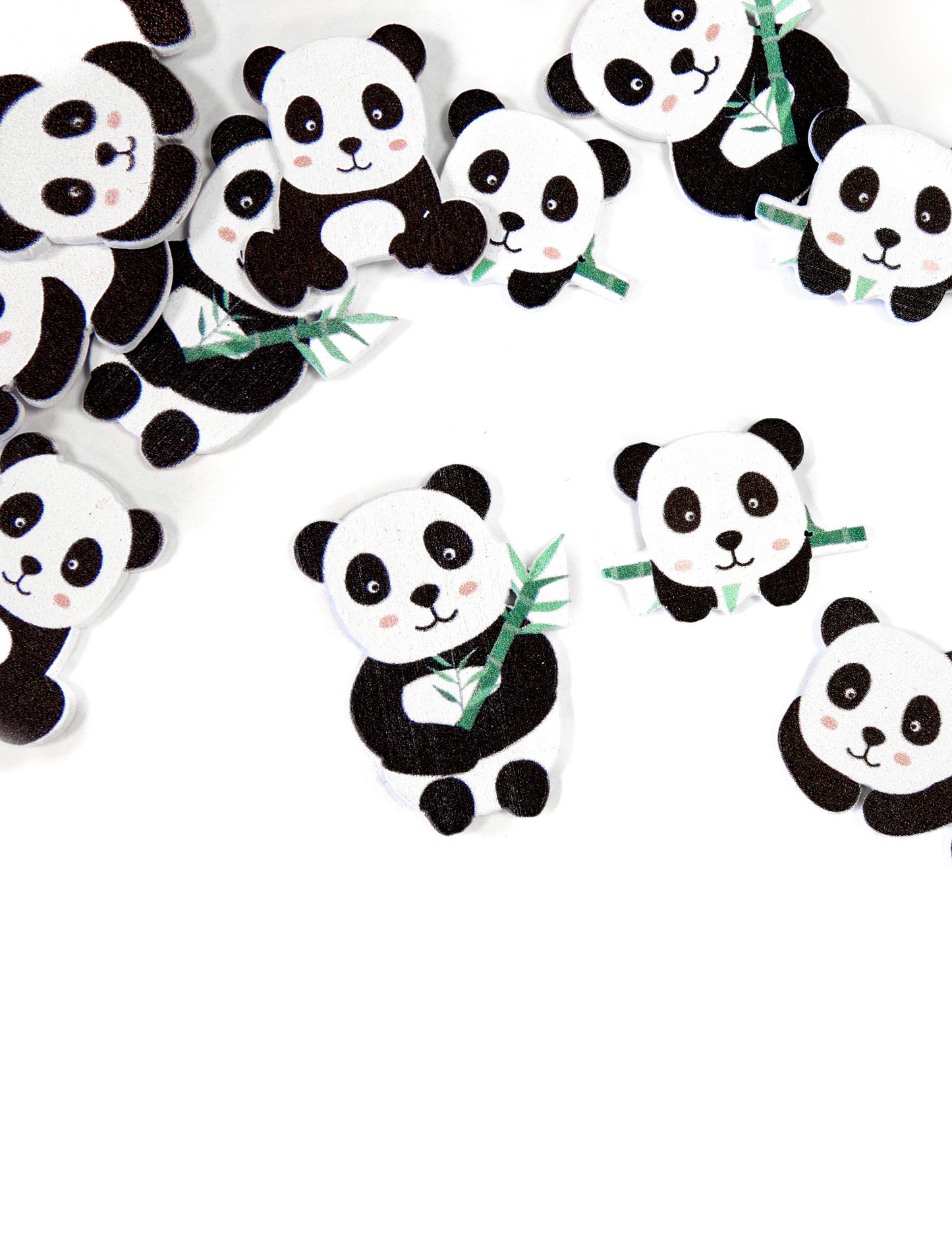 12 drvenih konfeta u obliku pande (otprilike 3) cm ukras za stol