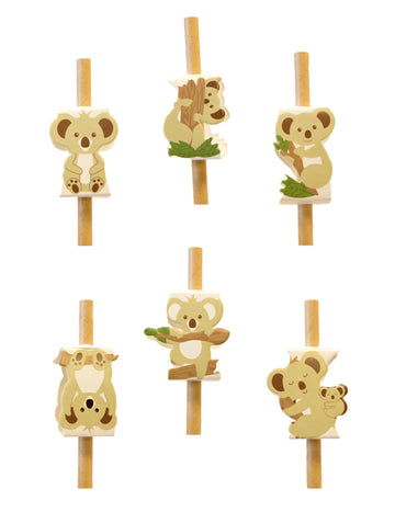 12 ukrasa od papirnate slame s koalom 3.5 cm