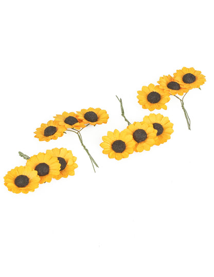 12 žutih poljskih cvjetova 2,5 cm tipa suncokreta 