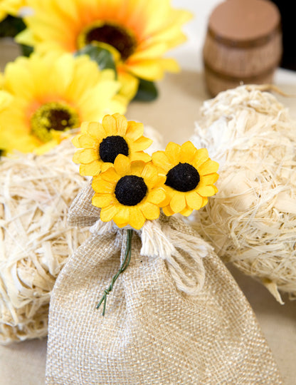 12 žutih poljskih cvjetova 2,5 cm tipa suncokreta 