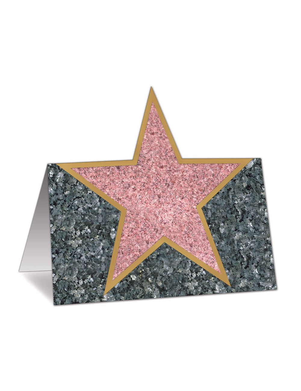 Kartica s imenom hollywood za dekoraciju stola sivi izgled mramora sa roza zvijezda
