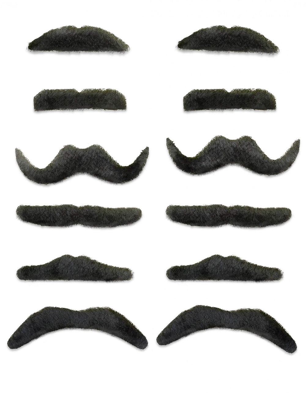 Set od 12 crnih brkova različitih stilova