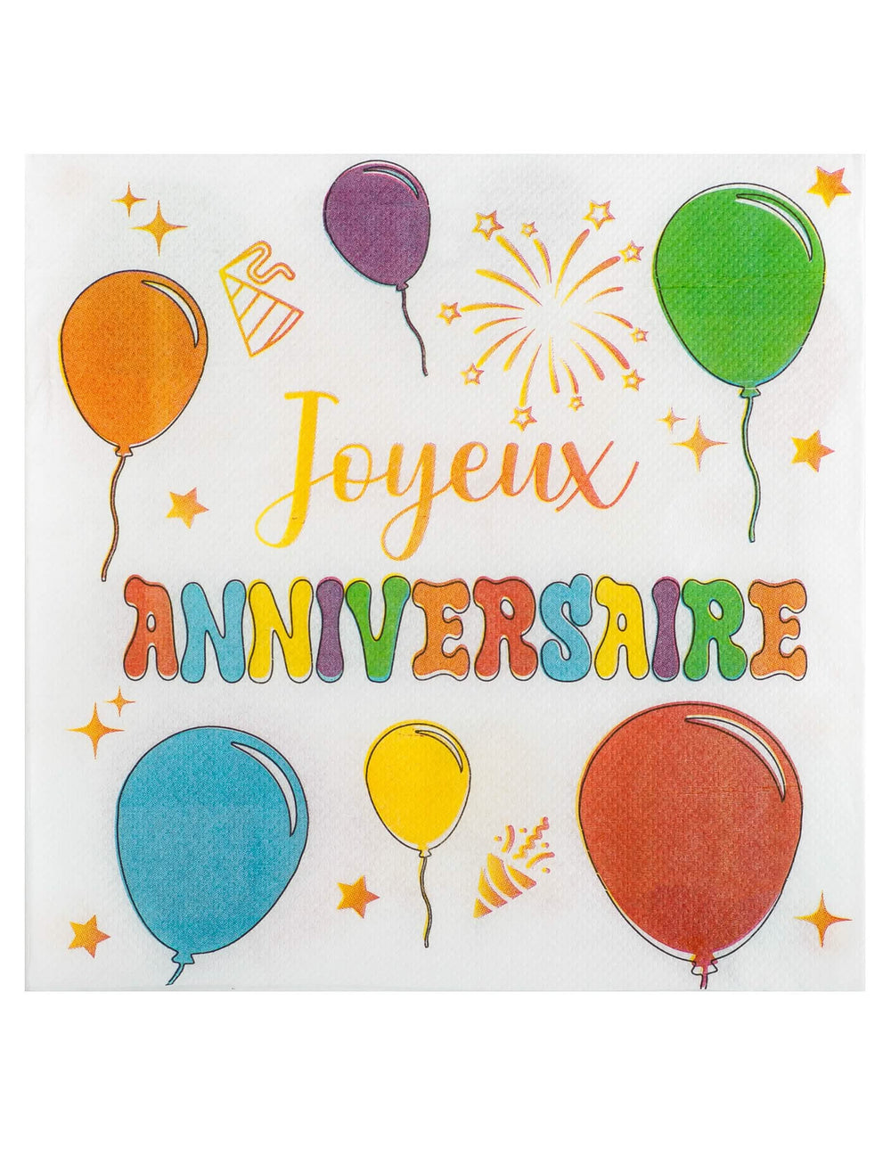 papirnati ubrusi baloni za rođendan u više boja s natpisom Joyeux Anniversaire