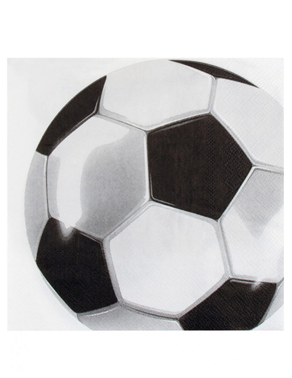 Serviettes en papier Foot party pour fête noir et blanc motif ballon de football