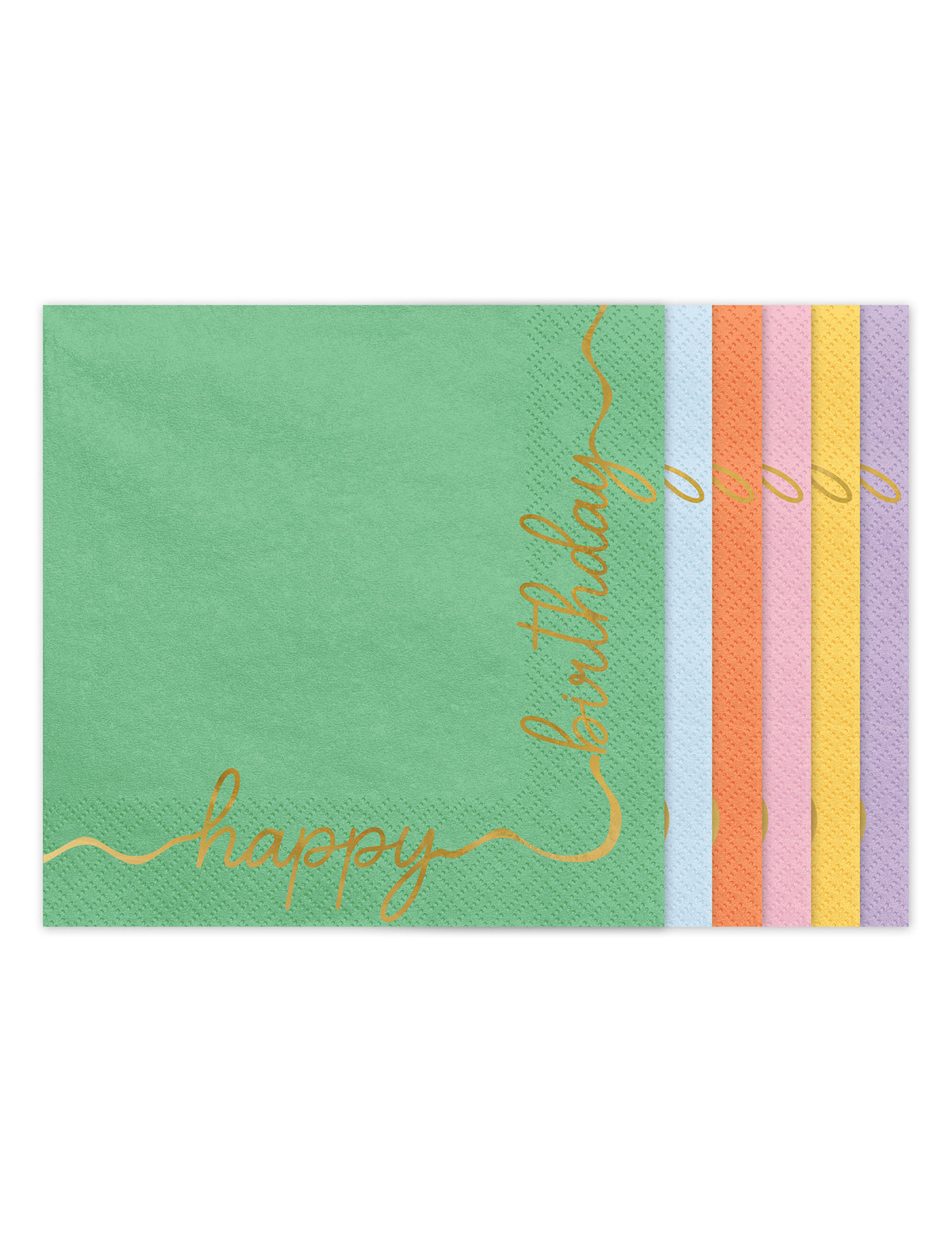 12 papirnatih salveta Happy Birthday pastelno i zlatno 33 × 33 cm