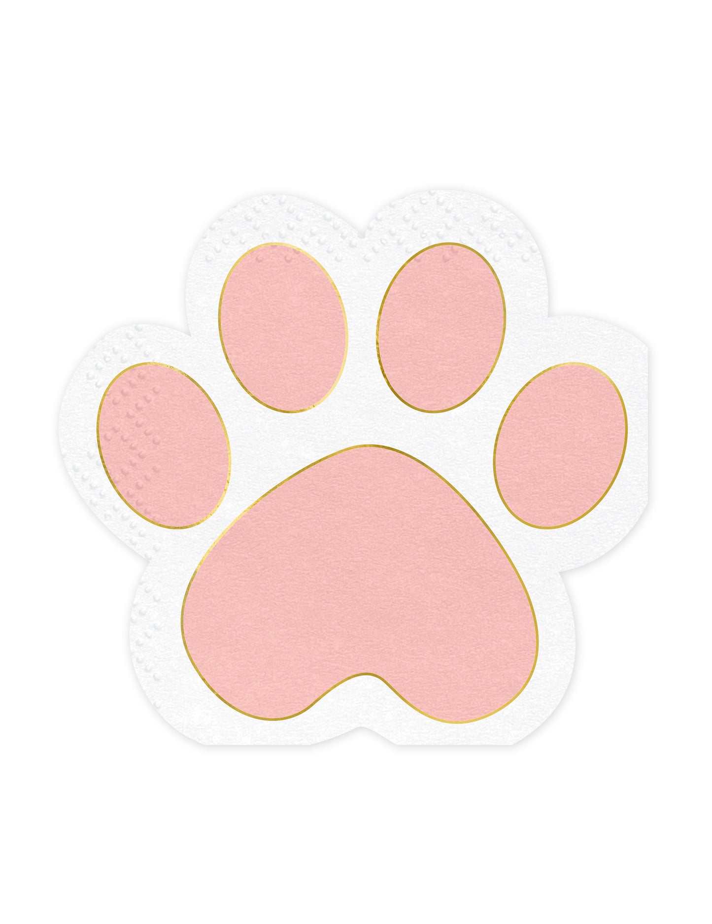 Serviettes en papier pattes de chat rose pastel et doré