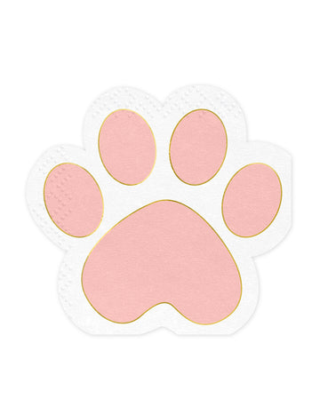 12 pastelno ružičastih i zlatnih papirnatih salveta s mačjim šapama