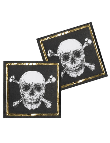 20 gusarskih papirnatih ručnika Jolly Roger 33 x 33 cm