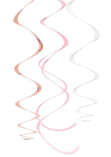 12 spiralnih ovjesa u zlatnoj ružičastoj ružičastoj 56 cm