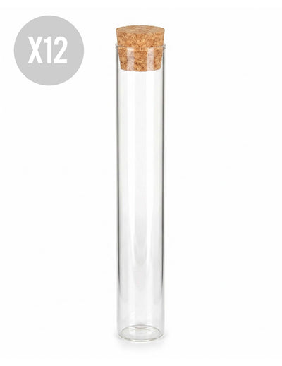 12 staklenih epruveta 15 cm