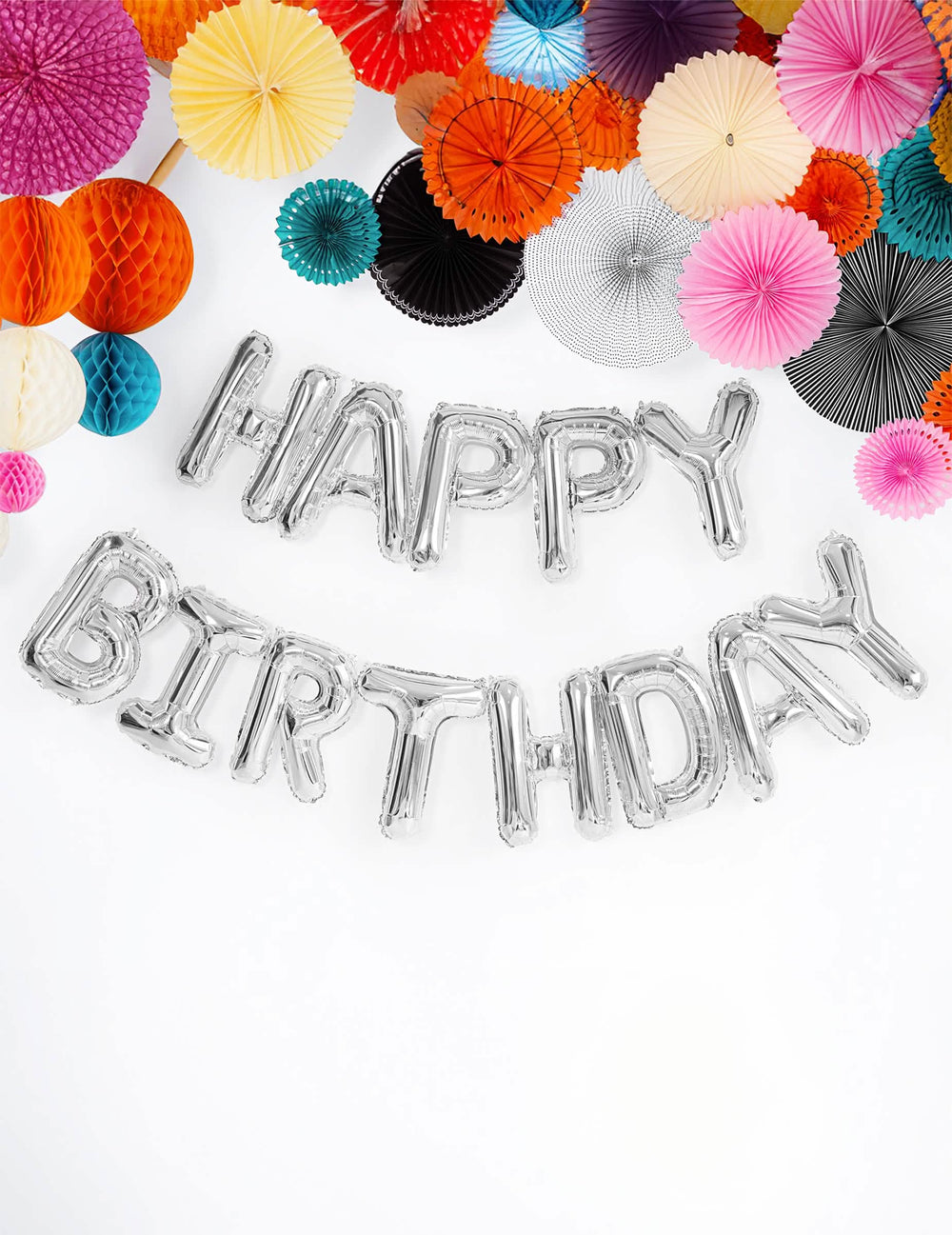 Girlanda od 13 balona od aluminijske folije s slovima Happy Birthday za proslavu rođendan srebrna