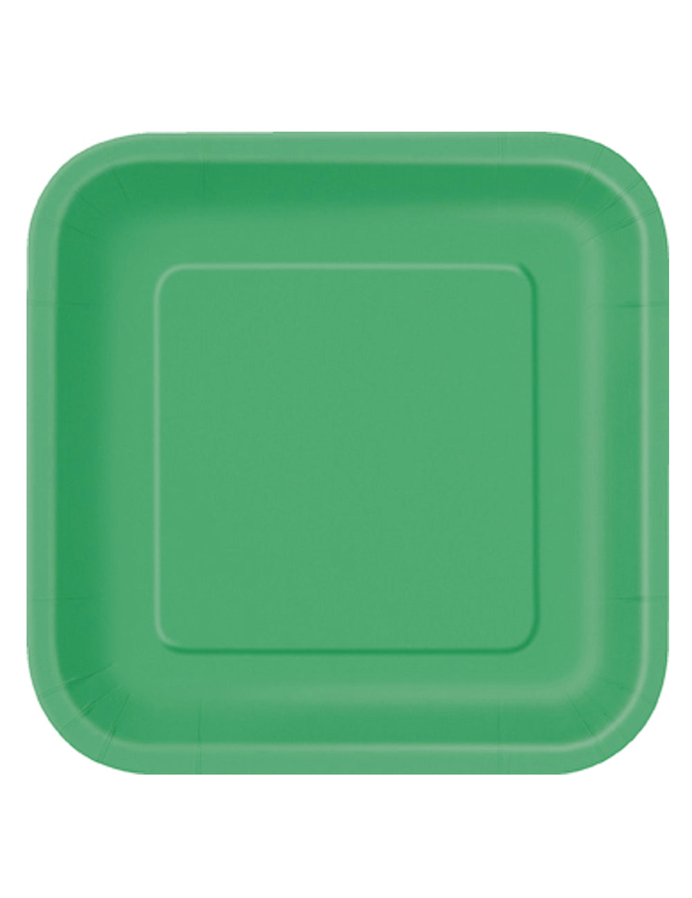 Assiettes en carton vert émeraude carrées pour fête