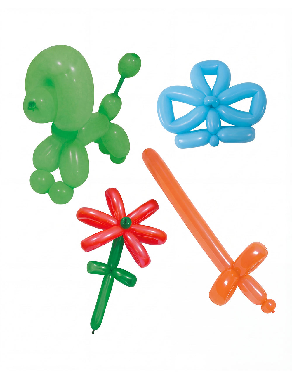 Ballons à modeler pour enfant multicolores sculptés en formes de chien et fleur