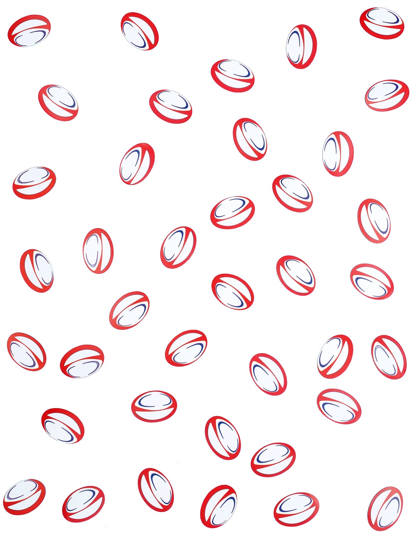 150 Confetti Confetti Crveni i plavi ragbi baloni