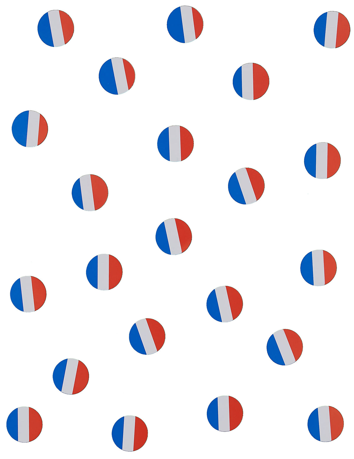 Détail du motif des confettis de table drapeau France