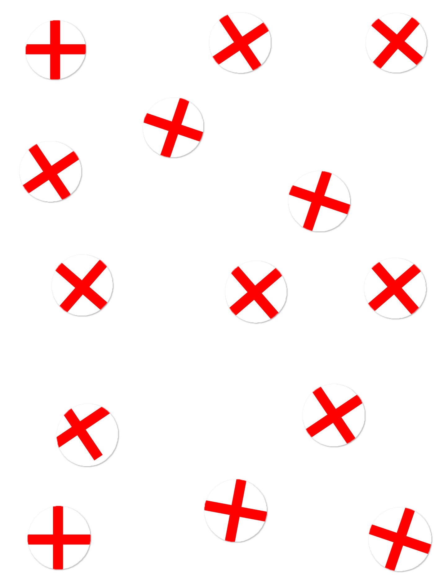 Stolni konfeti zastave Engleske u bijeloj i crvenoj boji za zabavu