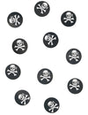 Confettis de table pirate pour fête noir et blanc avec tête de mort