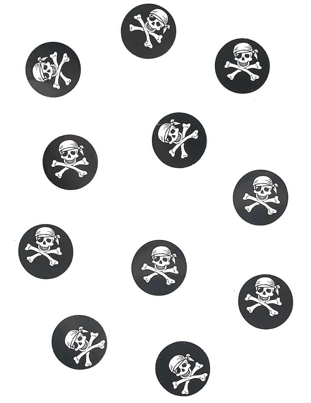 konfeti za stol pirate za zabavu crno i bijelo s lubanjom