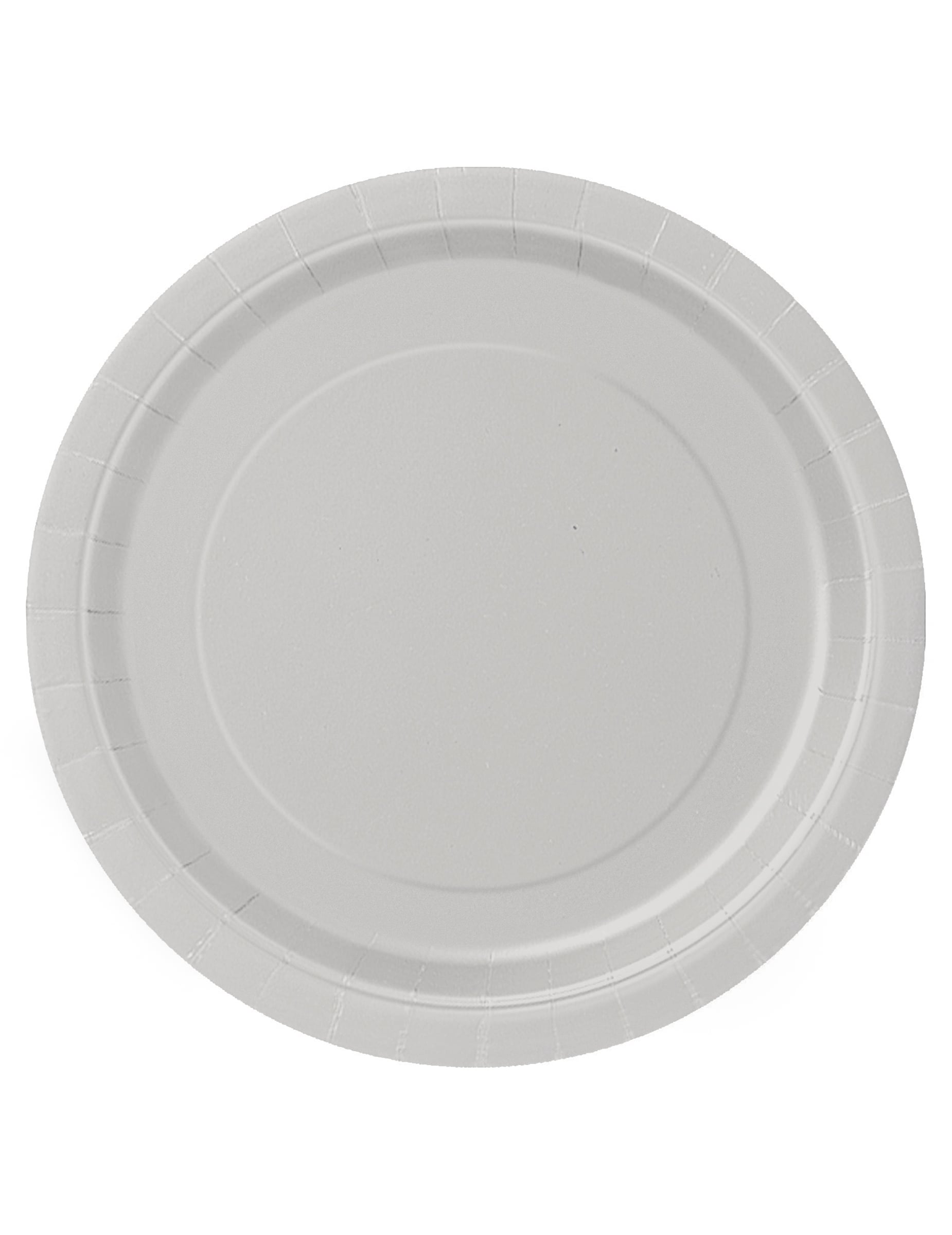 Assiettes en carton rondes festives argent