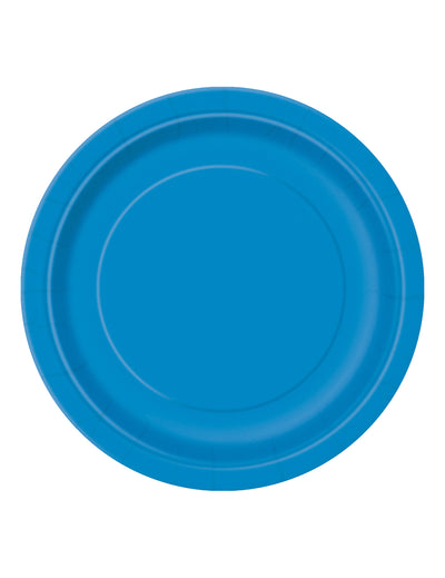 Assiettes en carton bleues