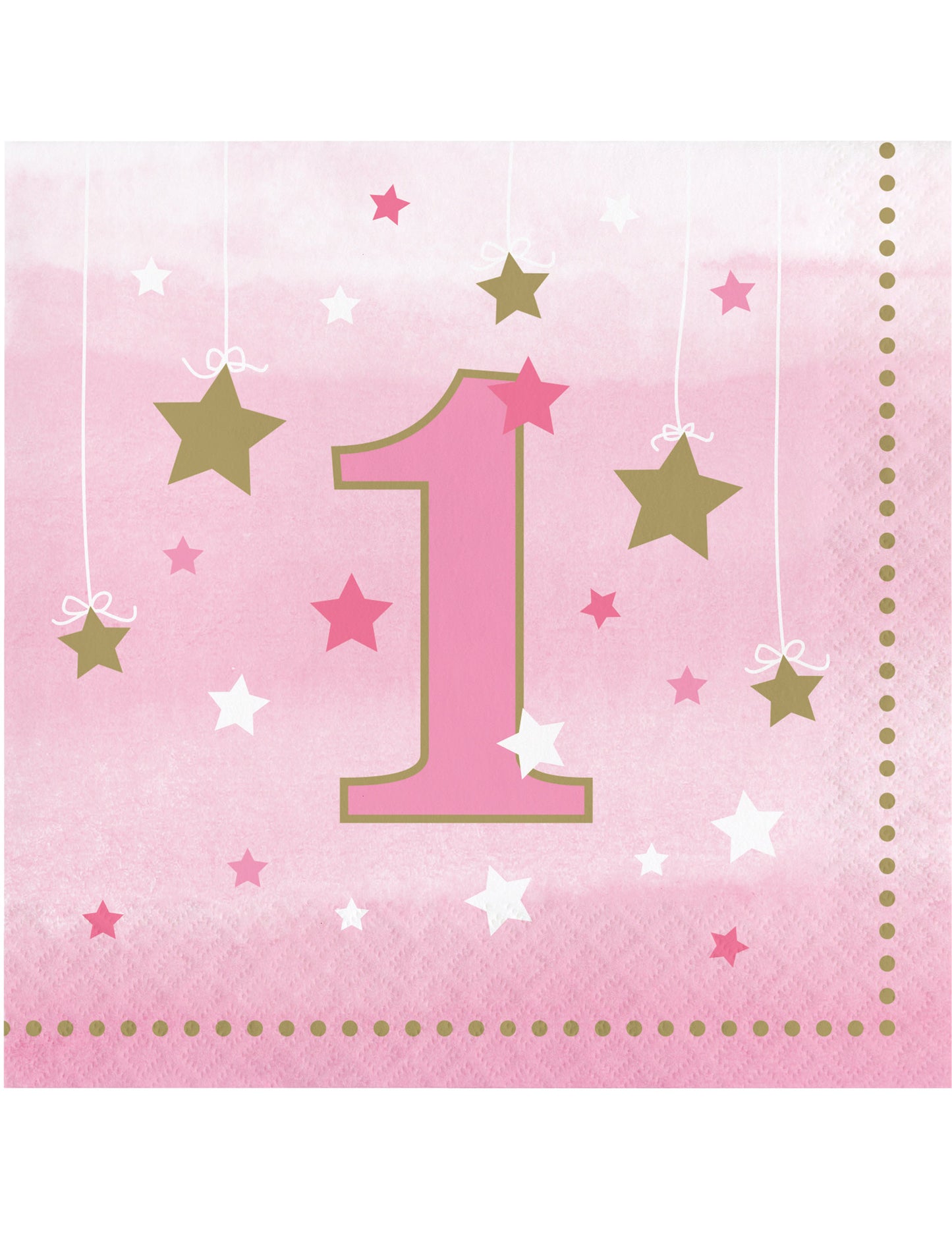 16 papirnatih salveta, stare 1 godinu, One Little Star ružičaste i zlatne zvjezdice