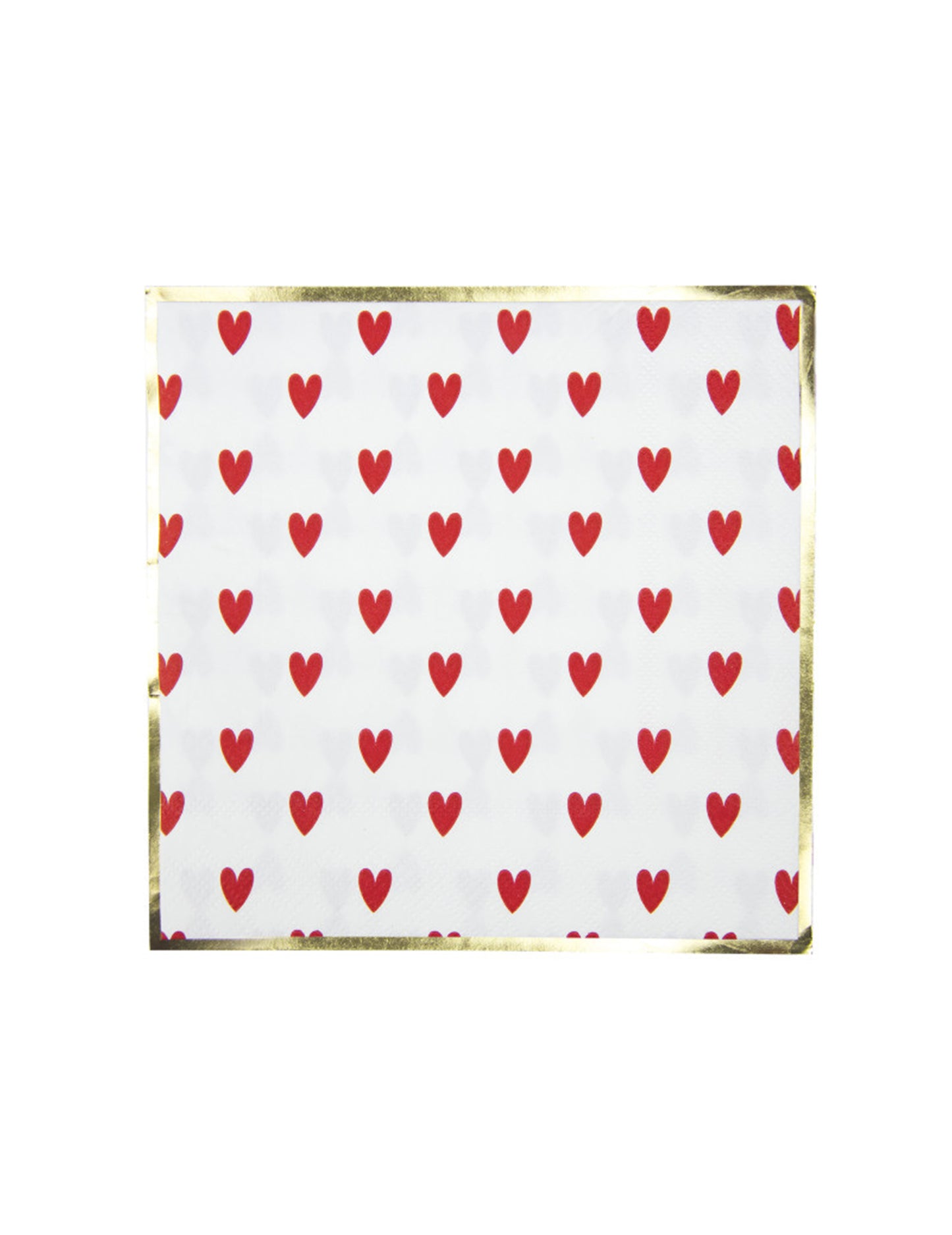 16 Serviettes en papier cœurs rouges 33 x 33 cm