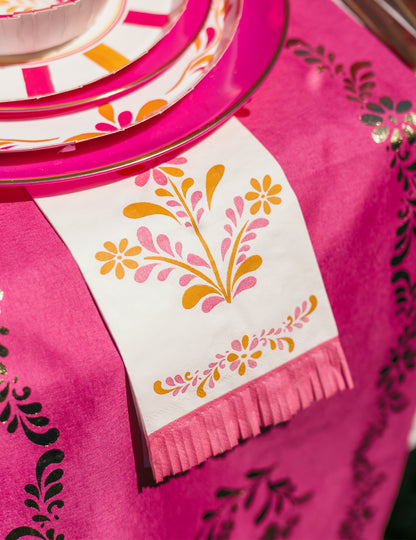 16 papirnatih salveta s resicama Pink Limonade 20 x 40 cm