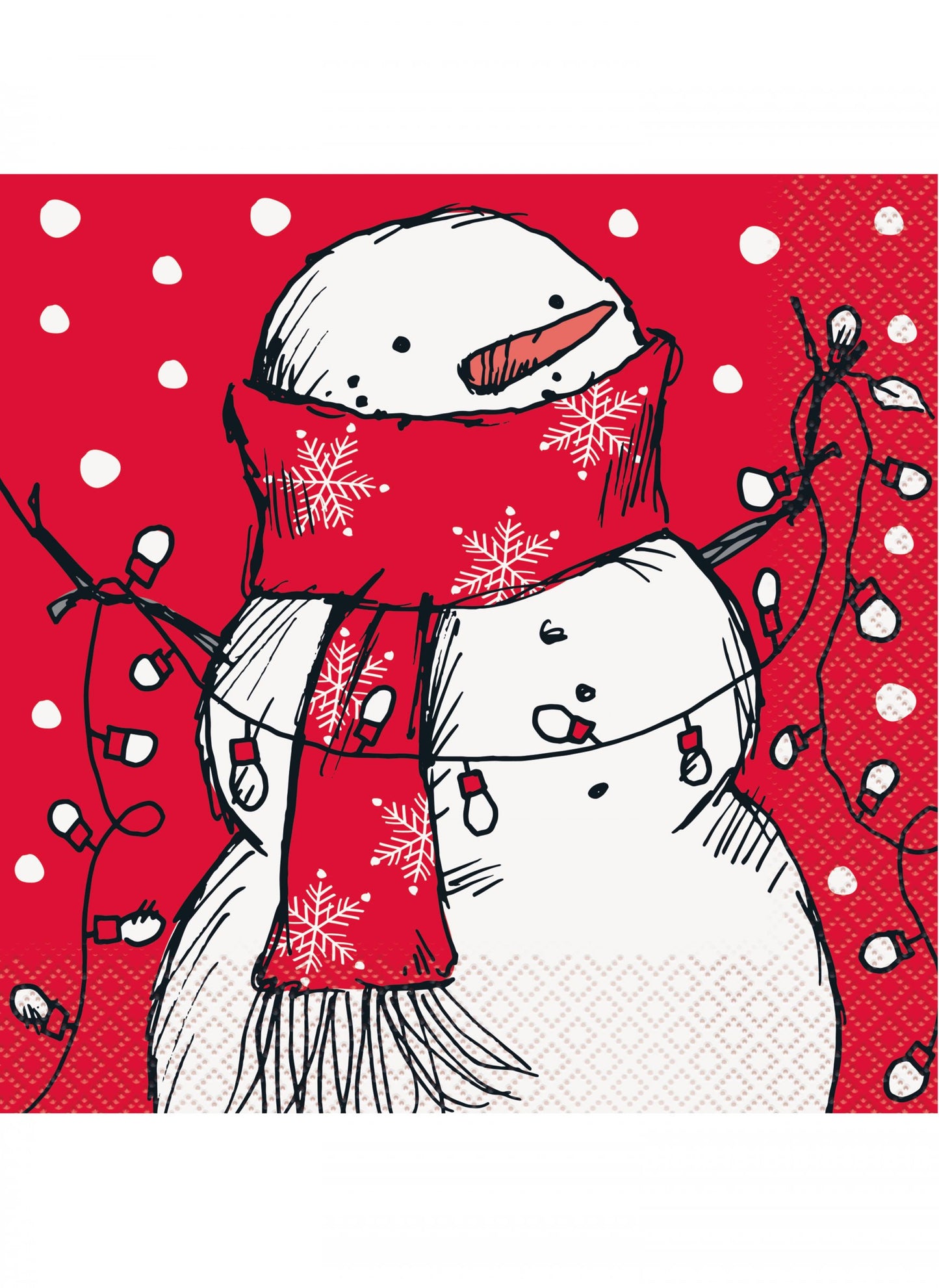 16 papirnatih salveta s crvenim snjegovićem 33 x 33 cm 