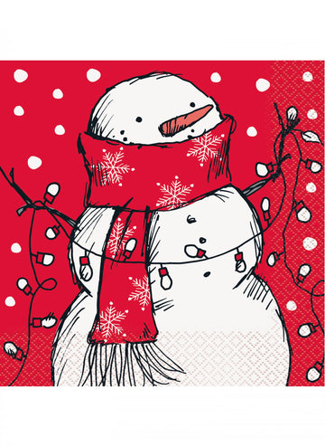 16 papirnatih salveta s crvenim snjegovićem 33 x 33 cm 