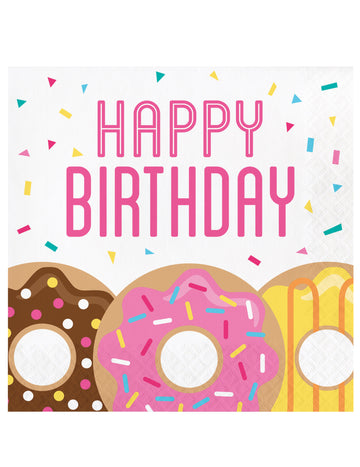 16 papirnatih salveta s motivom krafni za rođendan 33 x 33 cm 