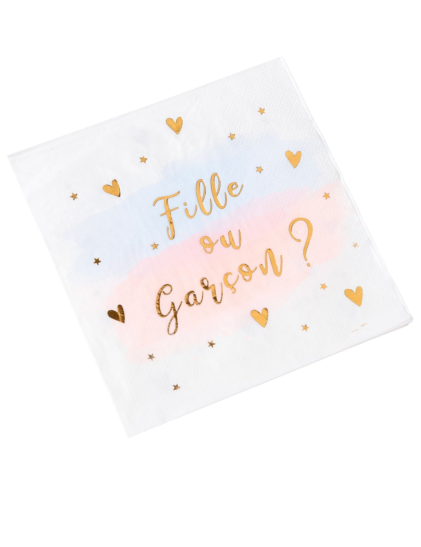 16 ružičastih, plavih i zlatnih papirnatih salveta za djevojčice ili dječake, 33 x 33 cm baby shower