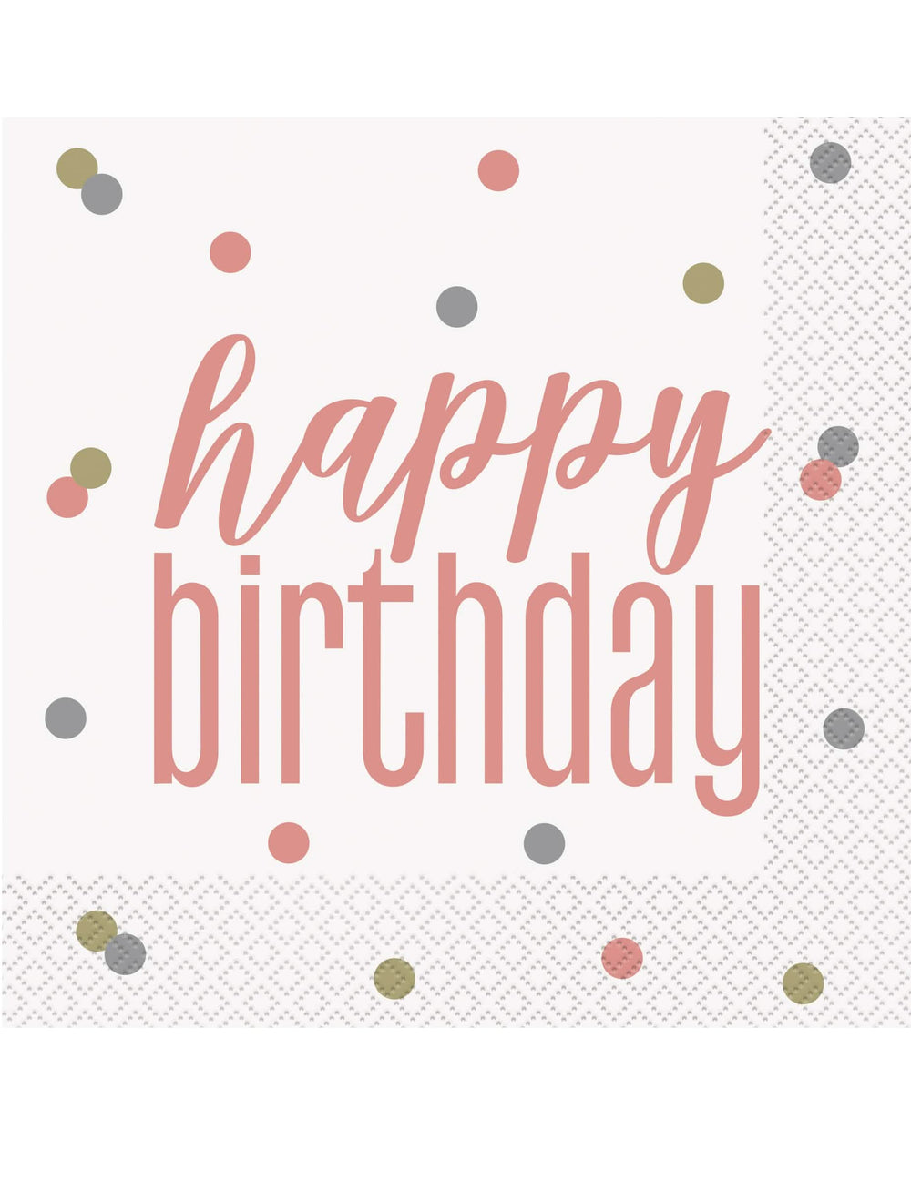 papirnati ubrusi Happy Birthday za rođendan bijele i rozo zlato