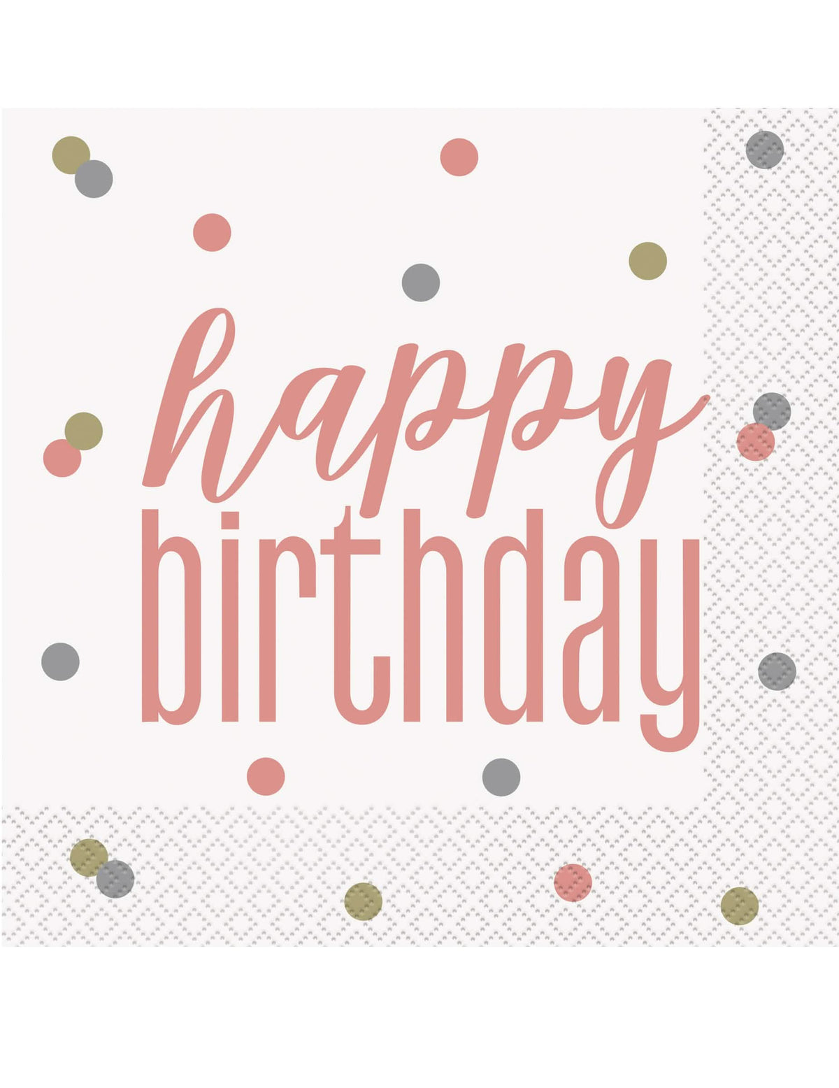 papirnati ubrusi Happy Birthday za rođendan bijele i rozo zlato