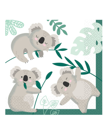 16 papirnatih salveta s koalama 33 x 33 cm dekor od eukaliptusa