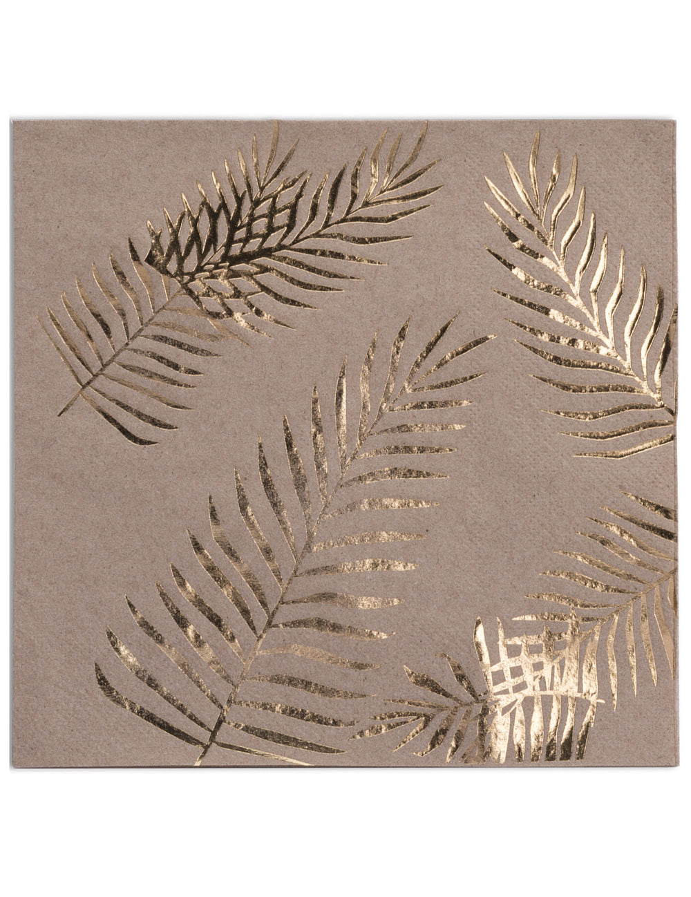 Serviettes en papier kraft Palmier doré kraft et or
